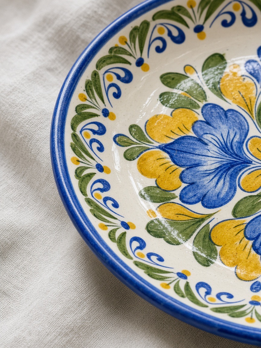 Product, ceramic plate, glaze detail